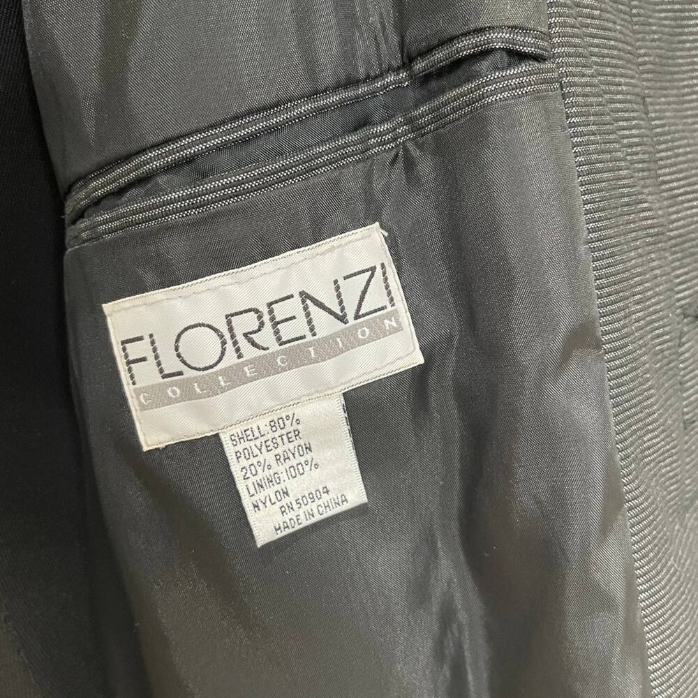 FLORENZI Collection Vintage 80s 90s Black Gray Blazer Jacket Size XL - Picture 5 of 13